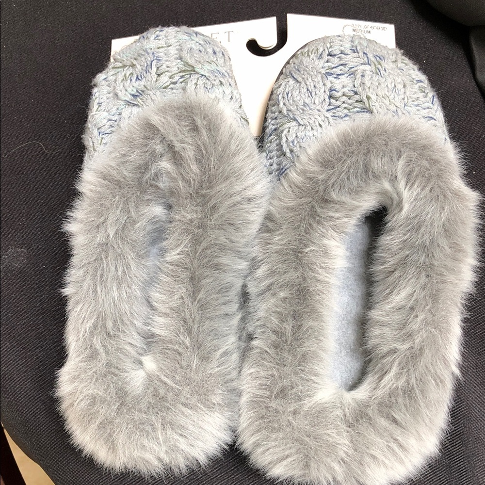Cabernet Braided Gray Slippers